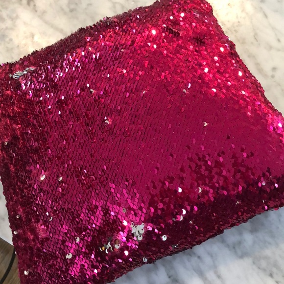 12 x 12 sequin “mermaid” pillow pink and silver - Picture 1 of 2